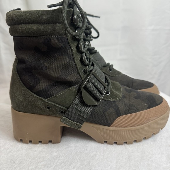 Steve Madden Shoes - Steve Madden Nayra Women Ankle Boots Camo Green   Lace Up NARY01S1 Size 8M